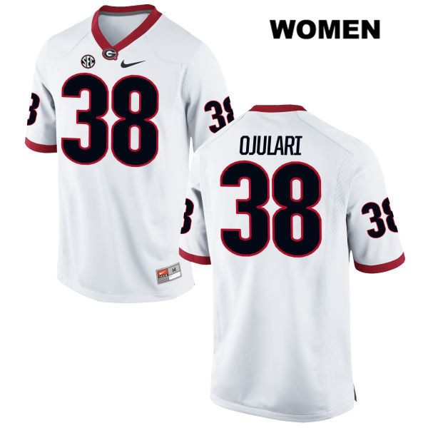 Georgia Bulldogs Women's Azeez Ojulari #38 NCAA Authentic White Nike Stitched College Football Jersey UZQ4056MF